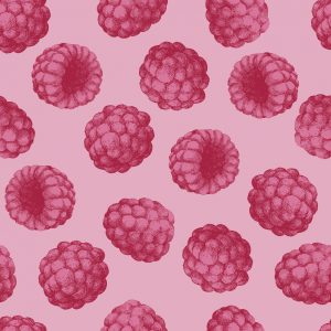 Colored raspberries seamless pattern